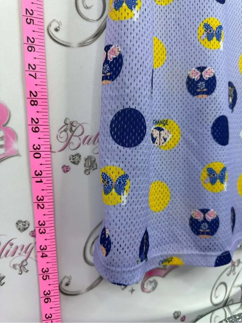 Lining jersey shirt polka dot animal print butterfly’s purple blue yellow